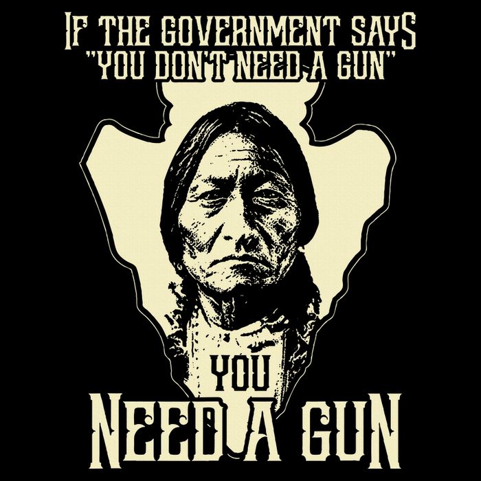 Sitting Bull Chief Gun Retro Arrow Head Cooling Performance Crew T-Shirt