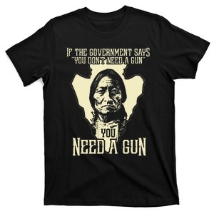 Sitting Bull Chief Gun Retro Arrow Head T-Shirt