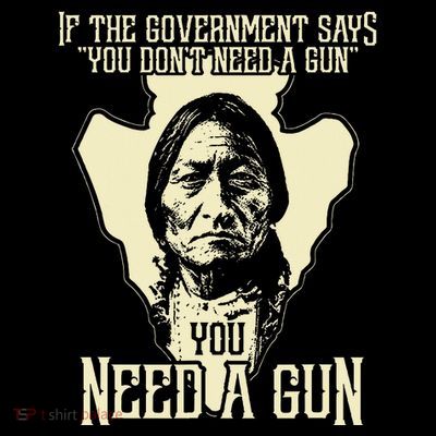 Sitting Bull Chief Gun Retro Arrow Head T-Shirt