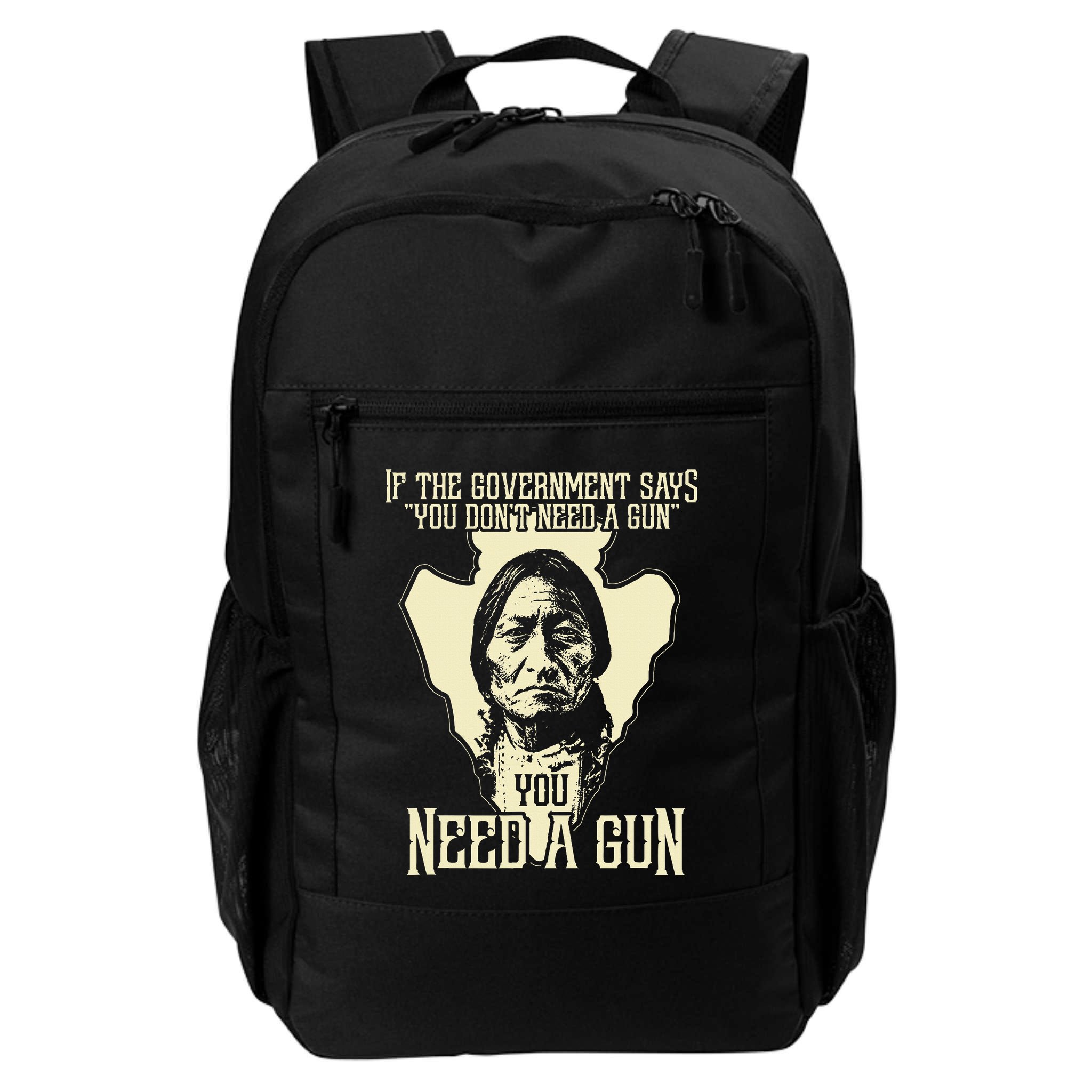 Sitting Bull Chief Gun Retro Arrow Head Backpack