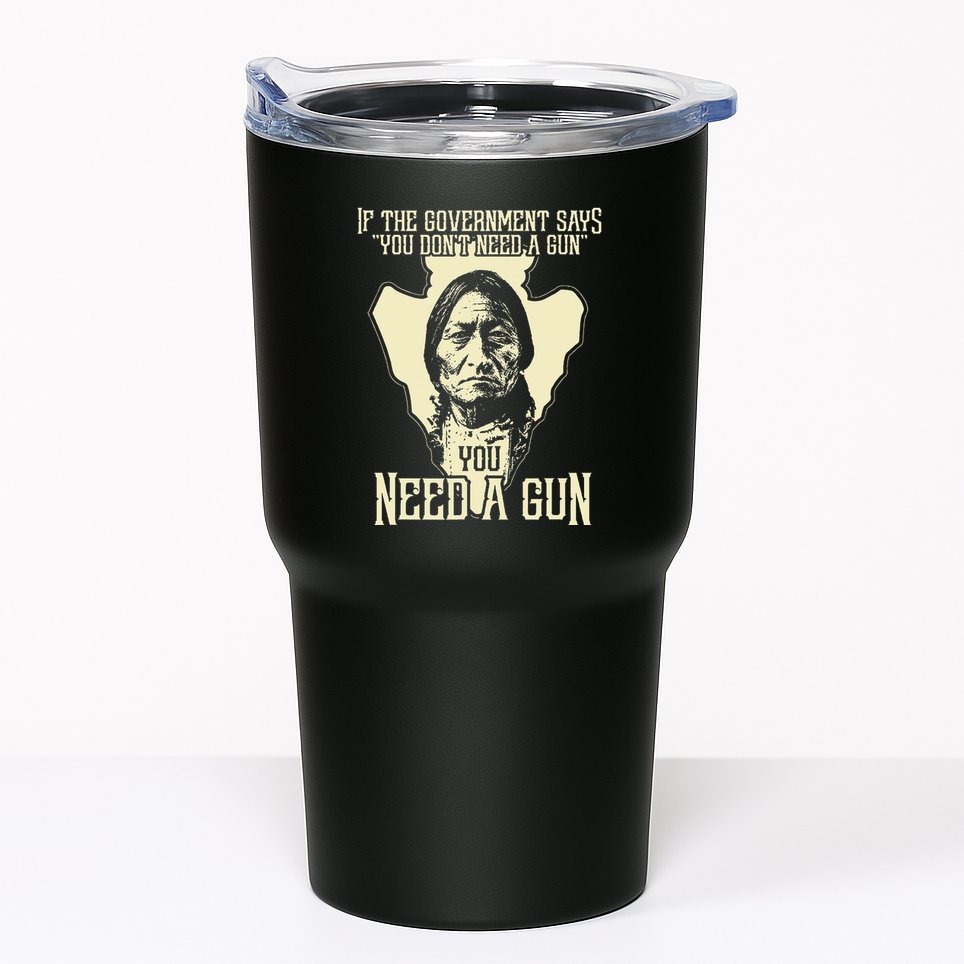 Sitting Bull Chief Gun Retro Arrow Head Tumbler