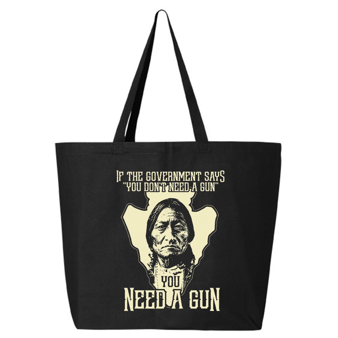 Sitting Bull Chief Gun Retro Arrow Head 25L Jumbo Tote