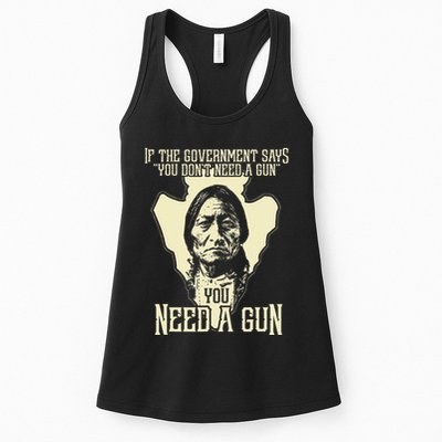 Sitting Bull Chief Gun Retro Arrow Head Womens Tank Top
