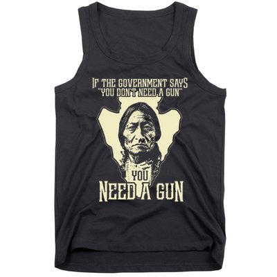 Sitting Bull Chief Gun Retro Arrow Head Tank Top