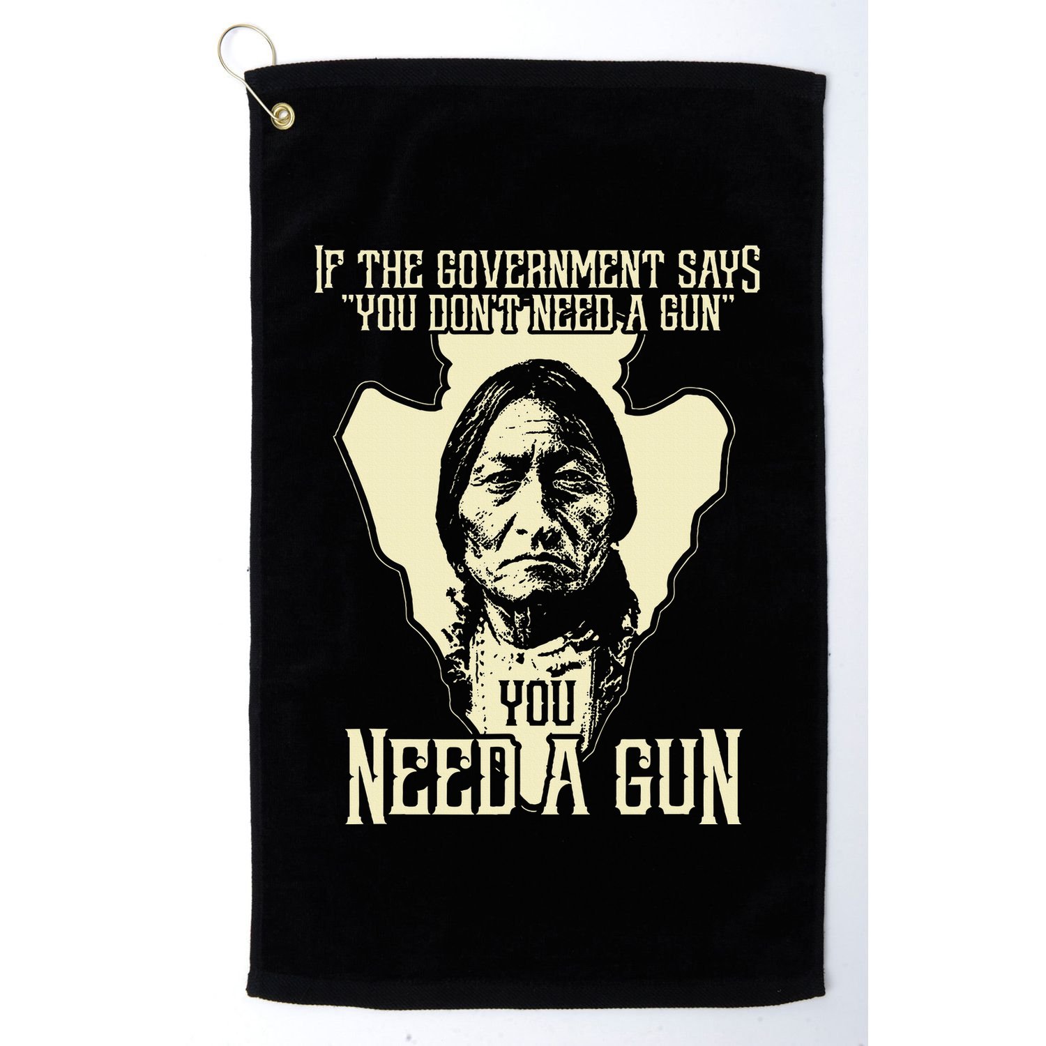 Sitting Bull Chief Gun Retro Arrow Head Golf Towel