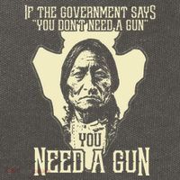 Sitting Bull Chief Gun Retro Arrow Head Cotton Canvas Backpack