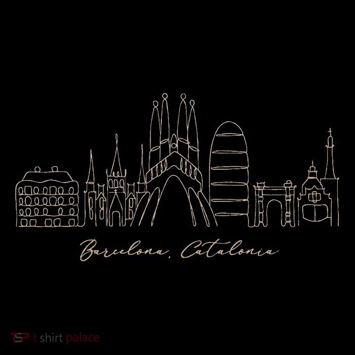 Signature Barcelona City Skyline Catalonia Spain Souvenir T-Shirt