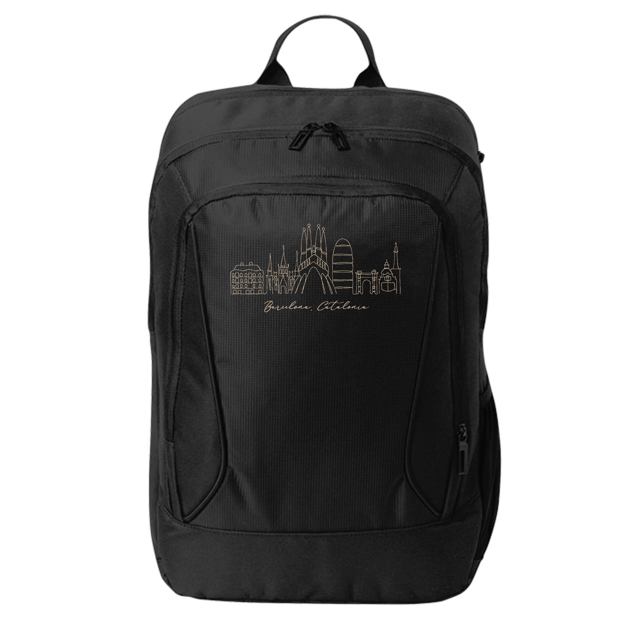 Signature Barcelona City Skyline Catalonia Spain Souvenir City Backpack