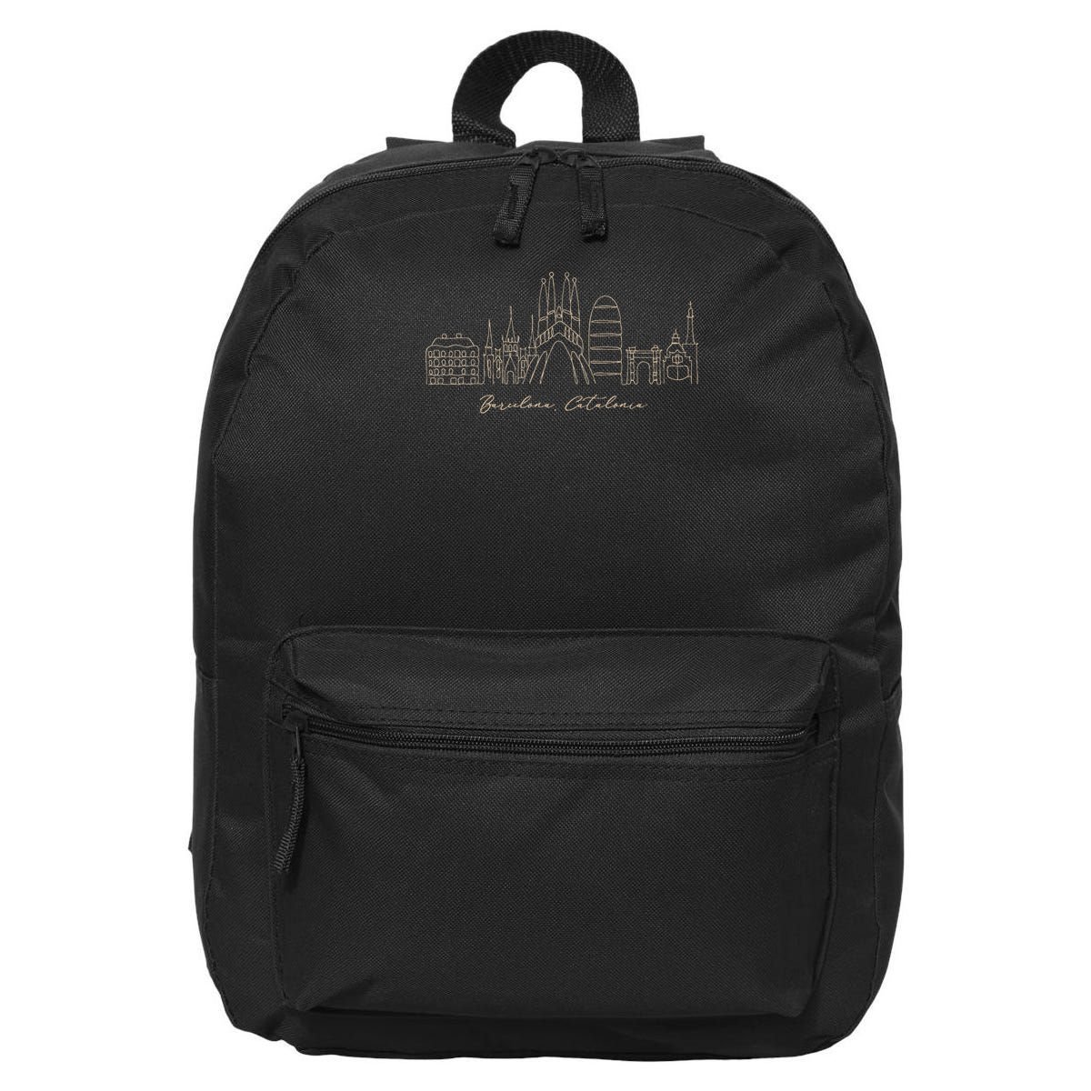 Signature Barcelona City Skyline Catalonia Spain Souvenir 16 in Basic Backpack