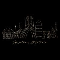 Signature Barcelona City Skyline Catalonia Spain Souvenir 16 in Basic Backpack