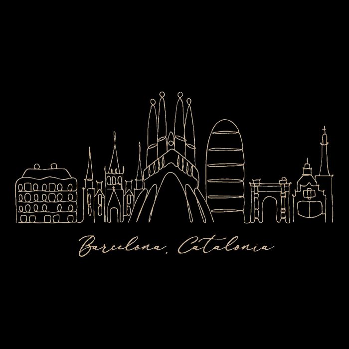 Signature Barcelona City Skyline Catalonia Spain Souvenir 16 in Basic Backpack