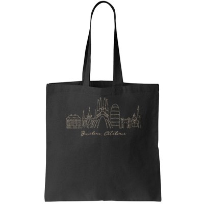 Signature Barcelona City Skyline Catalonia Spain Souvenir Bag