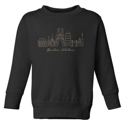 Signature Barcelona City Skyline Catalonia Spain Souvenir Toddler Sweatshirt