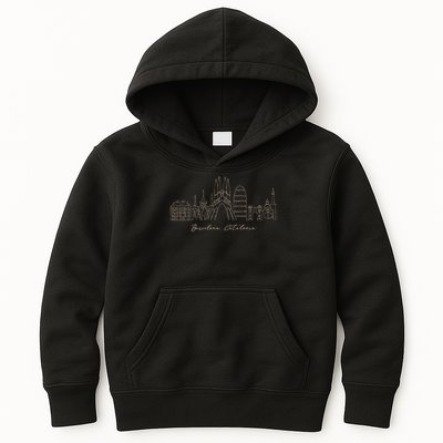 Signature Barcelona City Skyline Catalonia Spain Souvenir Kids Hoodie
