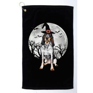 Scary Bluetick Coonhound Dog Witch Hat Halloween Platinum Collection Golf Towel