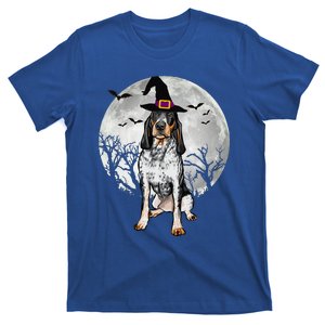 Scary Bluetick Coonhound Dog Witch Hat Halloween T-Shirt