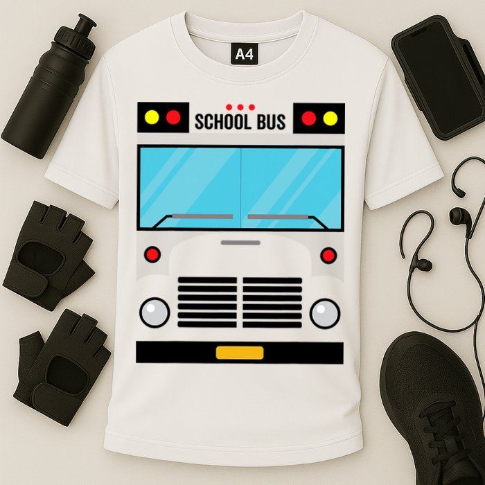 School Bus Costume Simple Halloween Costume Cooling Performance Crew T-Shirt