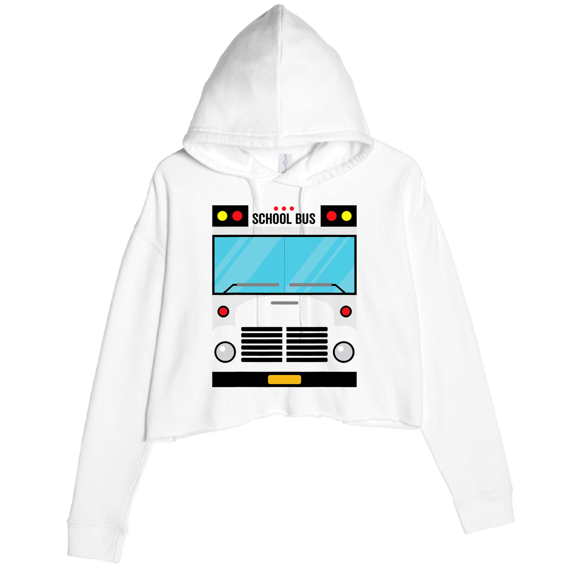 School Bus Costume Simple Halloween Costume Crop Fleece Hoodie