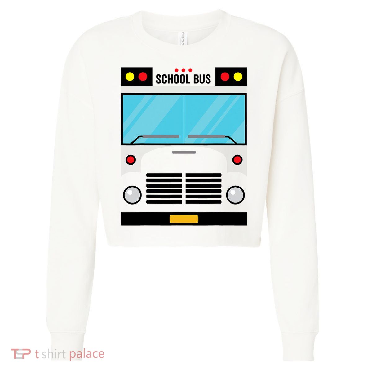 School Bus Costume Simple Halloween Costume Cropped Pullover Crew