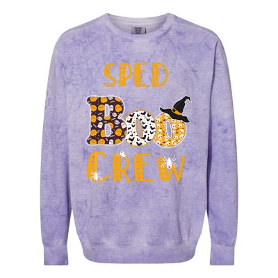 Sped Boo Crew Teacher Halloween Costume Colorblast Crewneck Sweatshirt