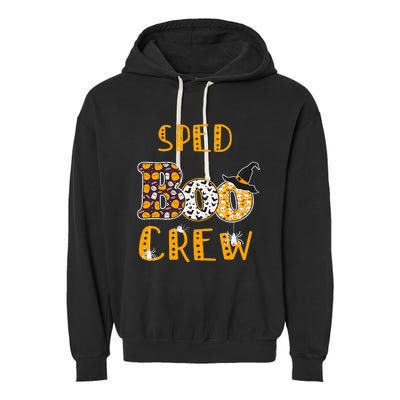 Sped Boo Crew Teacher Halloween Costume Garment-Dyed Fleece Hoodie