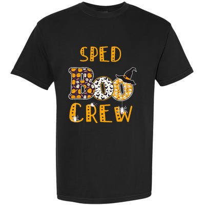 Sped Boo Crew Teacher Halloween Costume Garment-Dyed Heavyweight T-Shirt