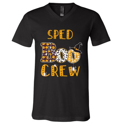 Sped Boo Crew Teacher Halloween Costume V-Neck T-Shirt