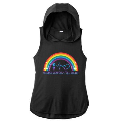 Semicolon Broken Crayons Still Color Suicide Prevention Awareness Ladies PosiCharge Tri-Blend Wicking Draft Hoodie Tank