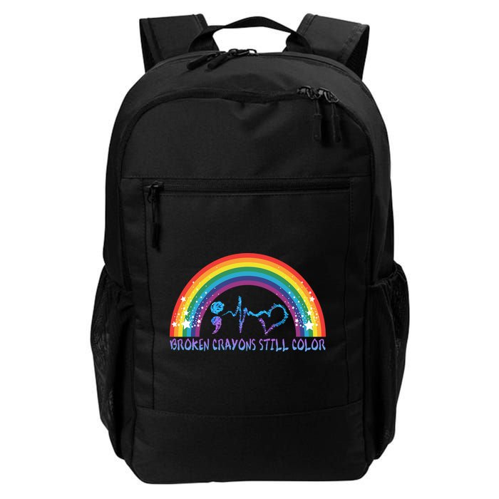Semicolon Broken Crayons Still Color Suicide Prevention Awareness Backpack