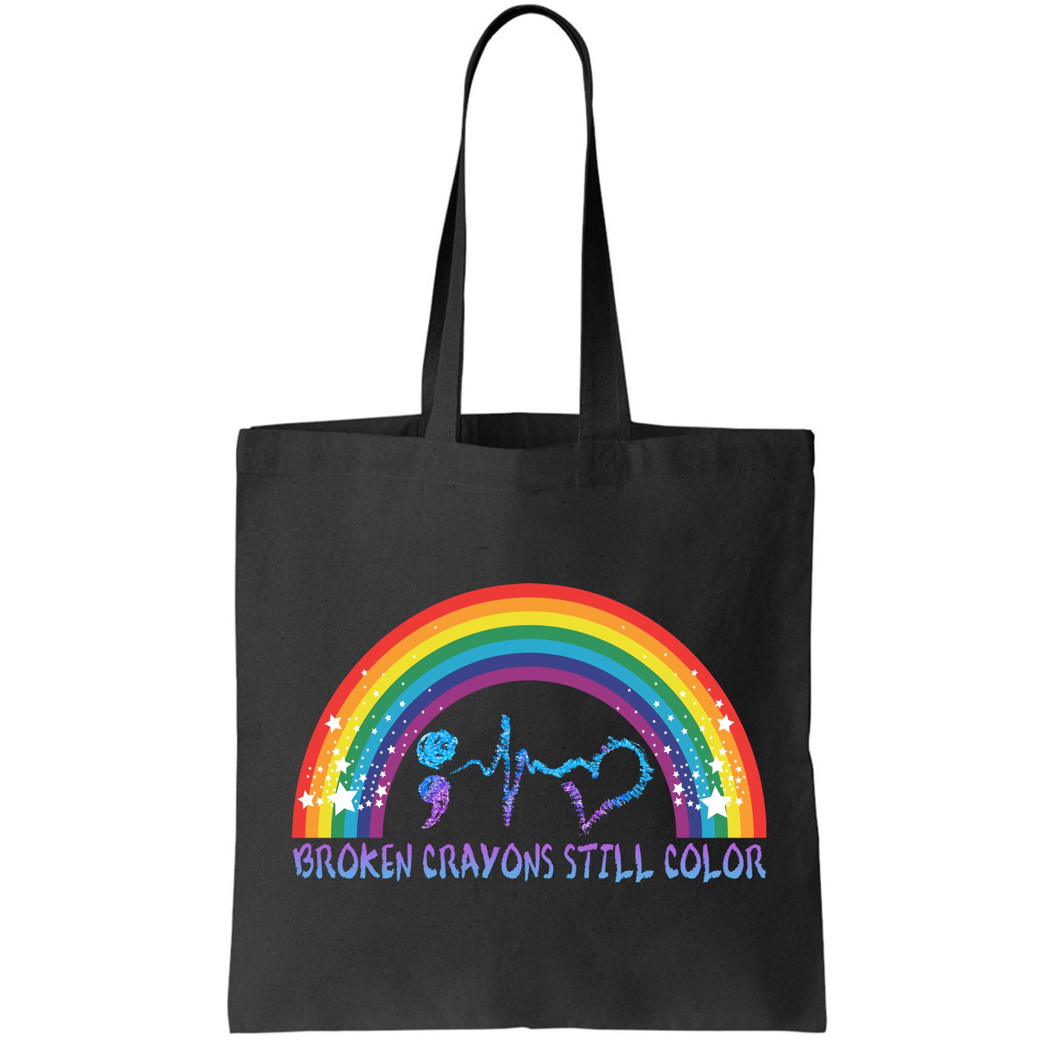 Semicolon Broken Crayons Still Color Suicide Prevention Awareness Bag