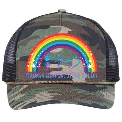 Semicolon Broken Crayons Still Color Suicide Prevention Awareness Retro Rope Trucker Hat Cap