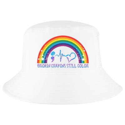 Semicolon Broken Crayons Still Color Suicide Prevention Awareness Cool Comfort Performance Bucket Hat