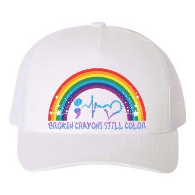 Semicolon Broken Crayons Still Color Suicide Prevention Awareness Yupoong Adult 5-Panel Trucker Hat