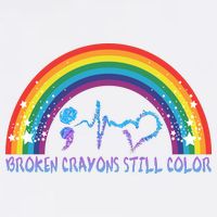 Semicolon Broken Crayons Still Color Suicide Prevention Awareness Button