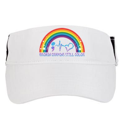 Semicolon Broken Crayons Still Color Suicide Prevention Awareness Adult Drive Performance Visor