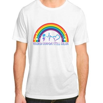 Semicolon Broken Crayons Still Color Suicide Prevention Awareness Adult ChromaSoft Performance T-Shirt