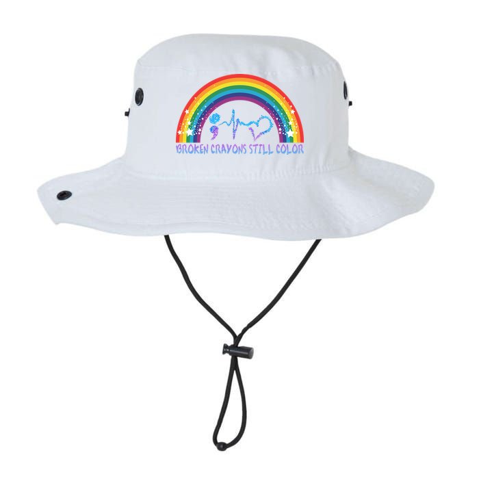 Semicolon Broken Crayons Still Color Suicide Prevention Awareness Bucket Hat