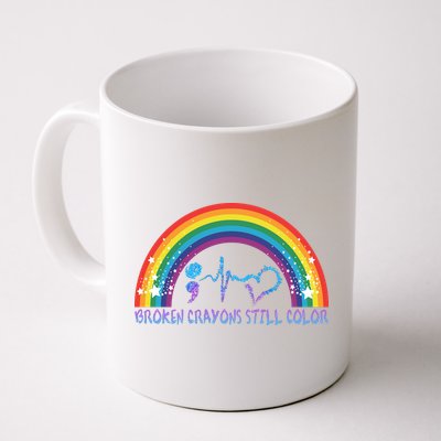 Semicolon Broken Crayons Still Color Suicide Prevention Awareness Mug