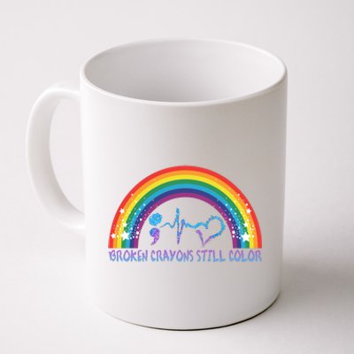 Semicolon Broken Crayons Still Color Suicide Prevention Awareness Coffee Mug