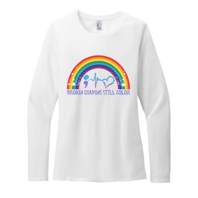 Semicolon Broken Crayons Still Color Suicide Prevention Awareness Womens CVC Long Sleeve Shirt