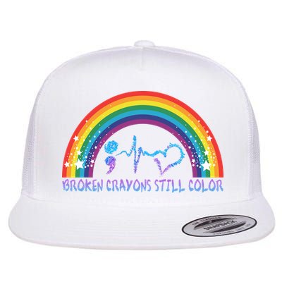 Semicolon Broken Crayons Still Color Suicide Prevention Awareness Flatbill Hat
