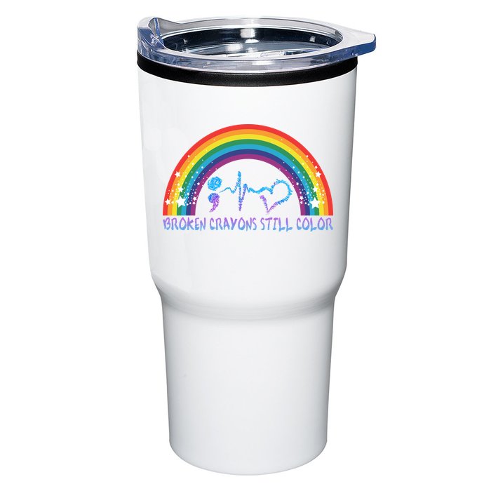 Semicolon Broken Crayons Still Color Suicide Prevention Awareness Tumbler