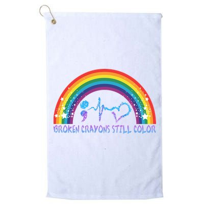 Semicolon Broken Crayons Still Color Suicide Prevention Awareness Golf Towel
