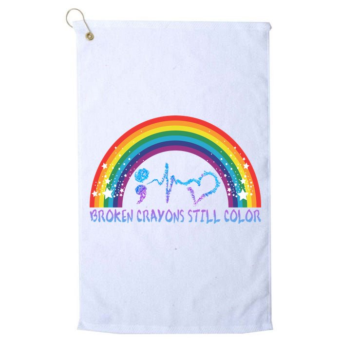 Semicolon Broken Crayons Still Color Suicide Prevention Awareness Golf Towel