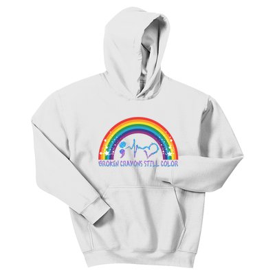 Semicolon Broken Crayons Still Color Suicide Prevention Awareness Kids Hoodie