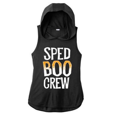 Sped Boo Crew Teacher Special Education Ed School Halloween Ladies PosiCharge Tri-Blend Wicking Draft Hoodie Tank