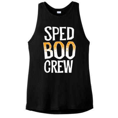 Sped Boo Crew Teacher Special Education Ed School Halloween Ladies PosiCharge Tri-Blend Wicking Tank