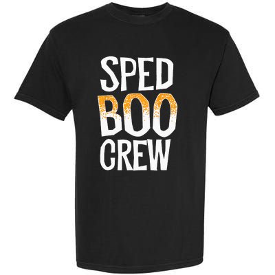 Sped Boo Crew Teacher Special Education Ed School Halloween Garment-Dyed Heavyweight T-Shirt