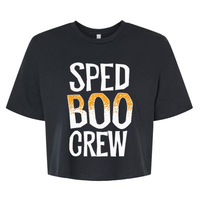 Sped Boo Crew Teacher Special Education Ed School Halloween Bella+Canvas Jersey Crop Tee