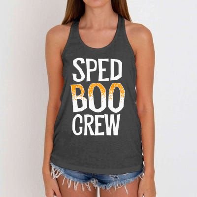 Sped Boo Crew Teacher Special Education Ed School Halloween Women's Knotted Racerback Tank